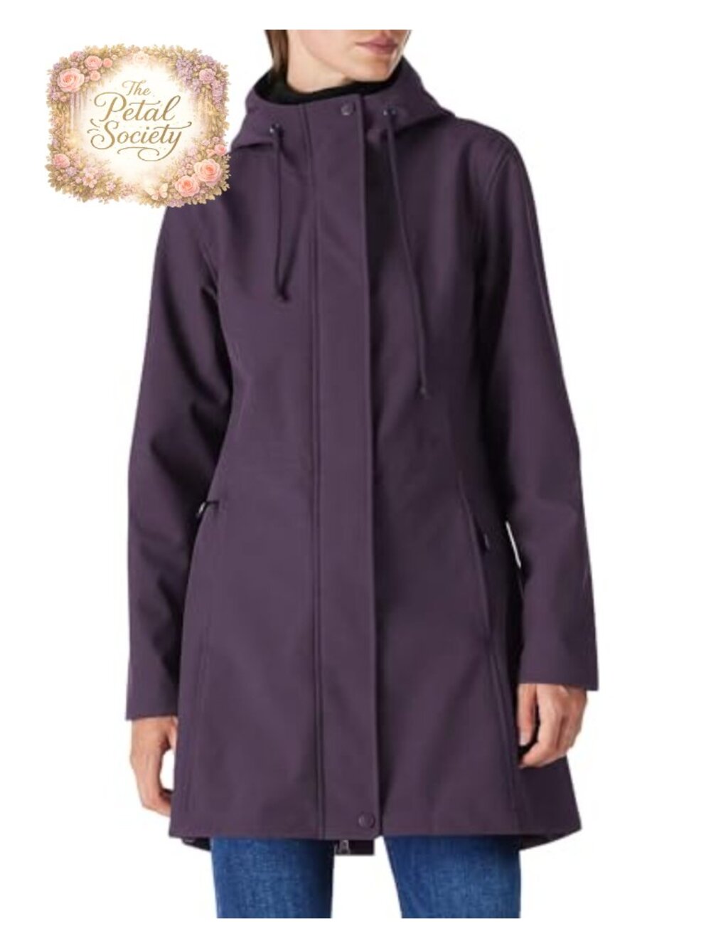 Waterproof Fleece Lined Hooded Softshell Rain Coat Windproof Anorak